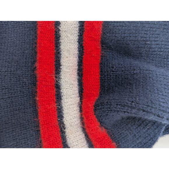 Vintage Smiley 100% Wool Beanie Hat Skull Cap Striped Knit Made in USA - Picture 4 of 6